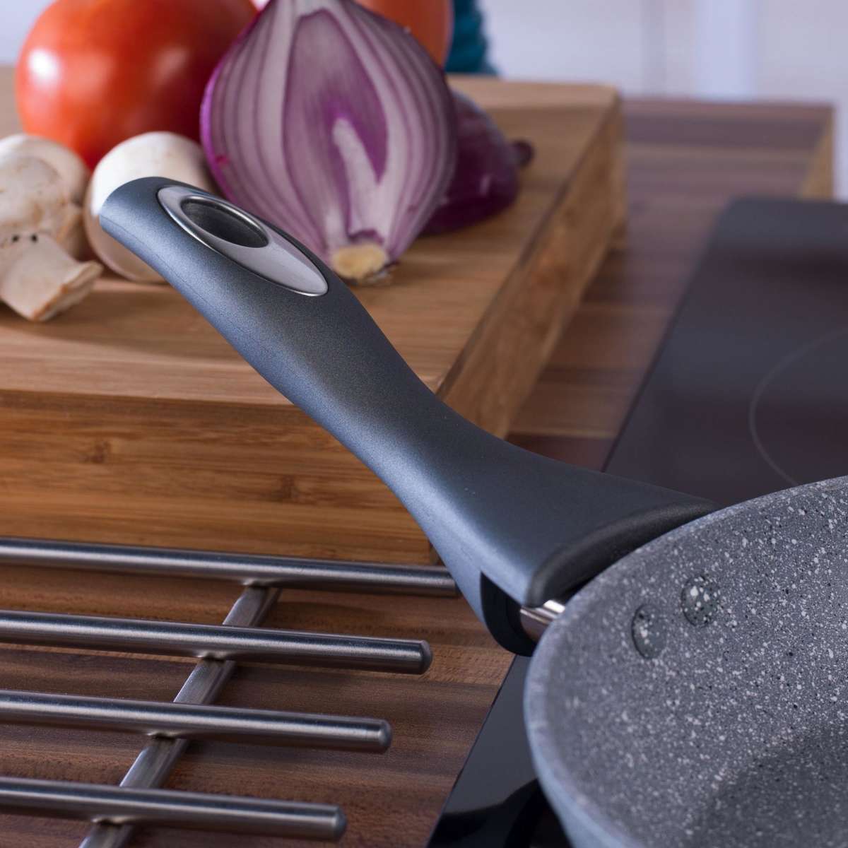 Salter 20cm Marblestone Frypan Grey Nonstick Aluminium Dishwasher Safe Woolworths