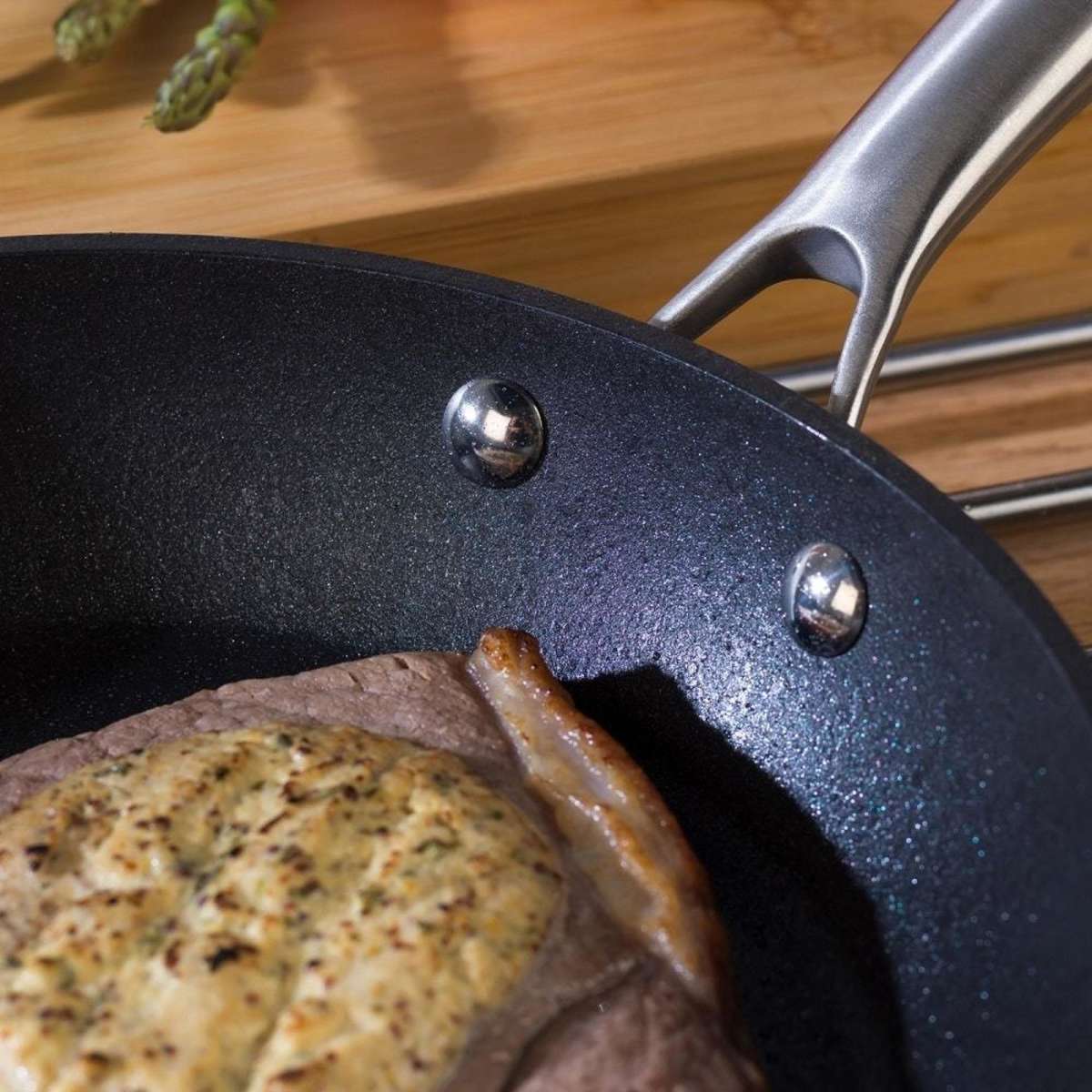 Salter Aluminium Metallic NonStick FryPan 24cm Champagne Dishwasher Safe Woolworths