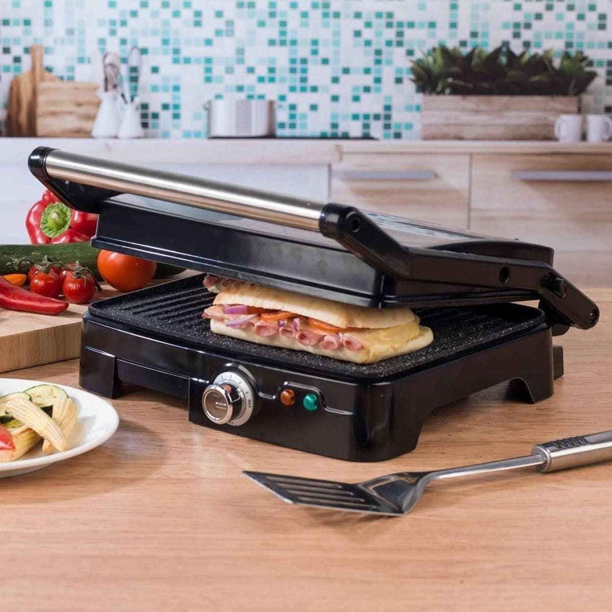 Salter Megastone XL Fold Out Health Grill & Panini Maker Woolworths