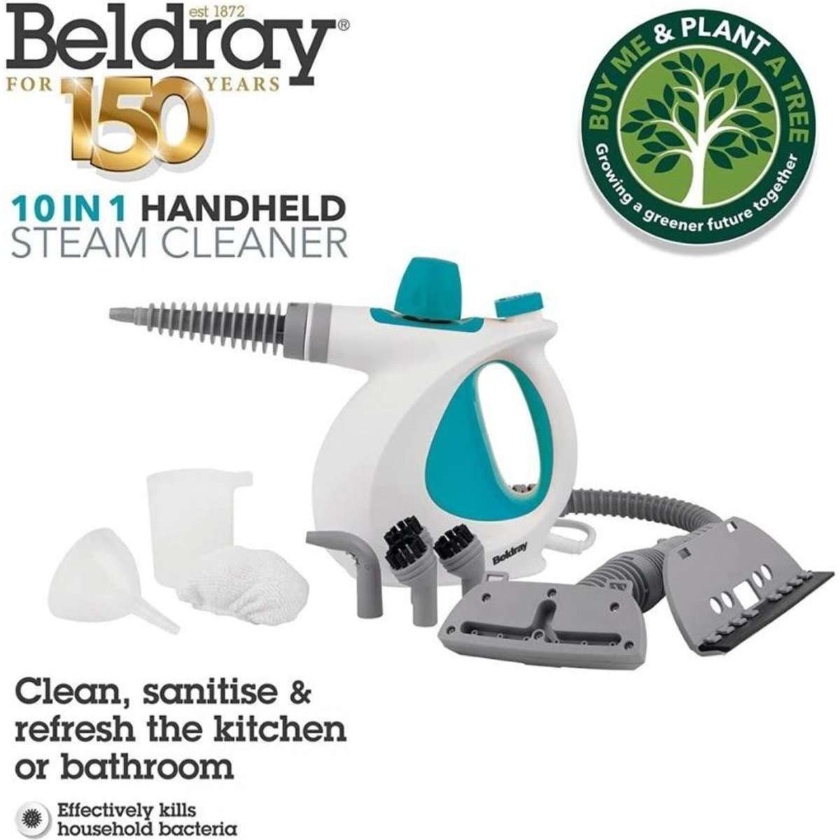 Beldray 10in1 Handheld Upholstery Bathroom Tiles Mirror Window Steam
