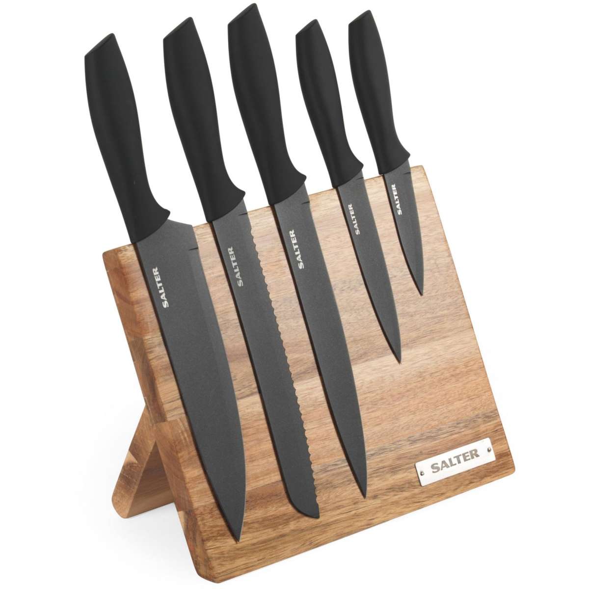 Salter 5 Piece Wooden Knife Block Woolworths