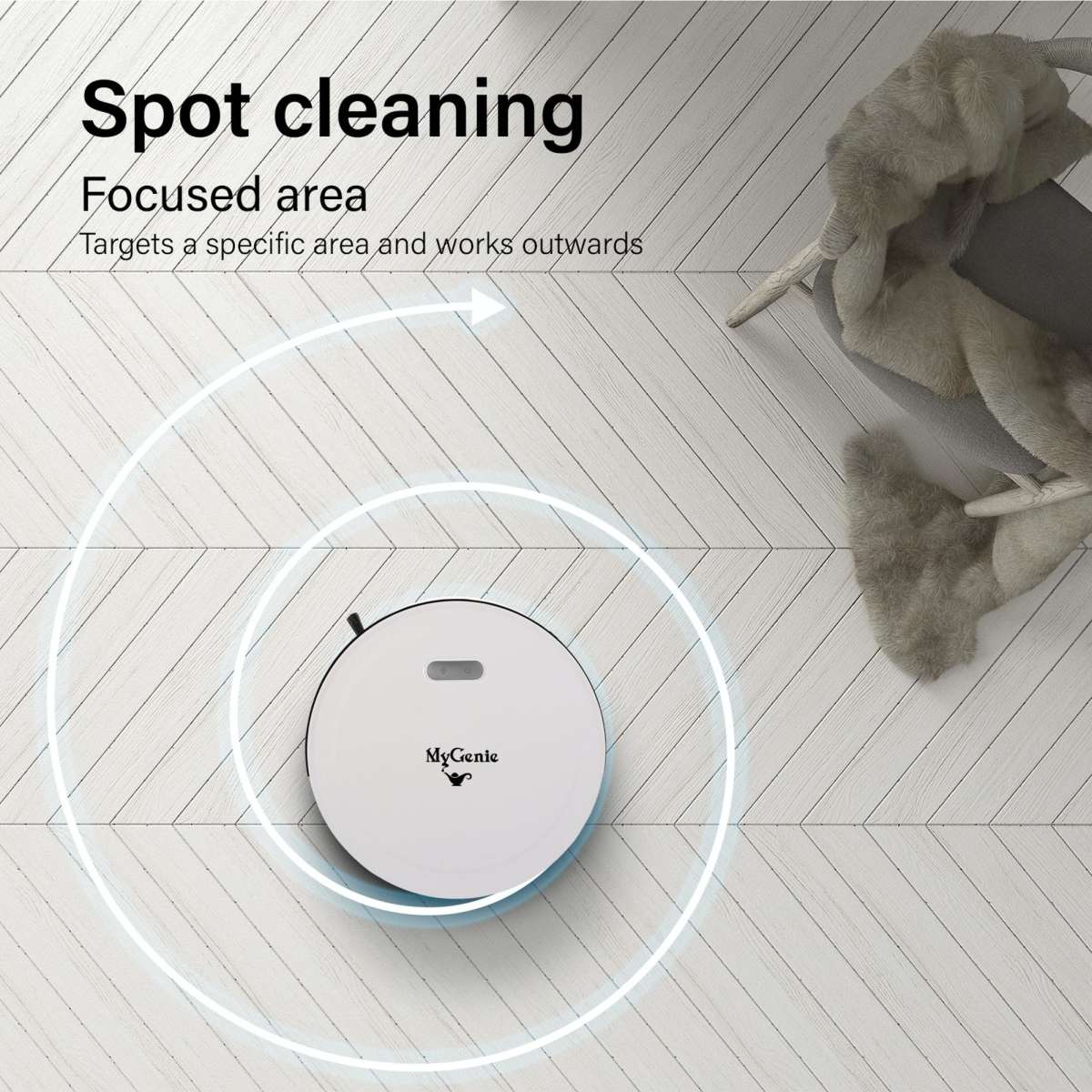 MyGenie Smart Robotic Vacuum Cleaner App Controlled Carpet Floors Auto Robot White Woolworths