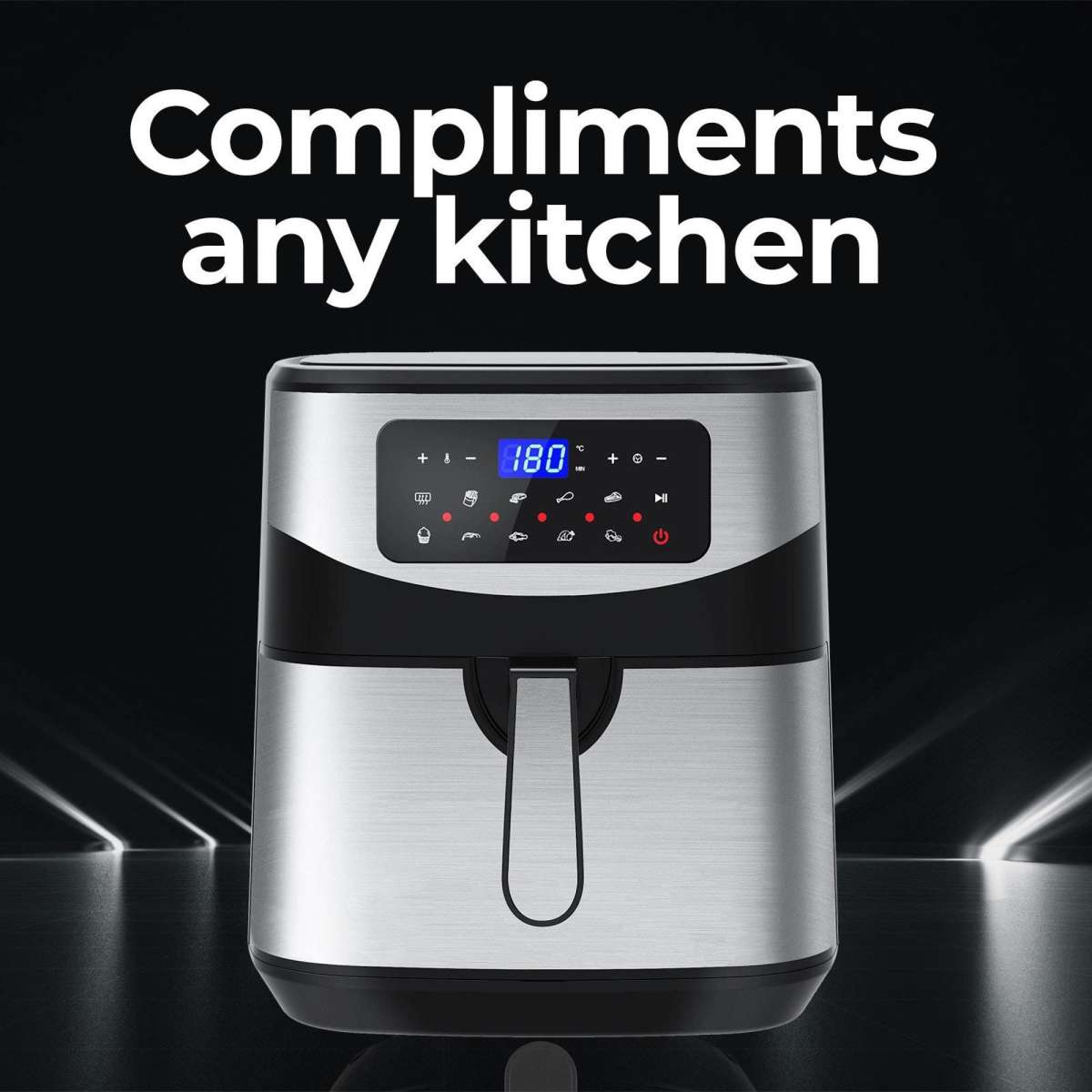 Kitchen Couture Air Fryer LCD Display 12 Litre Silver Woolworths