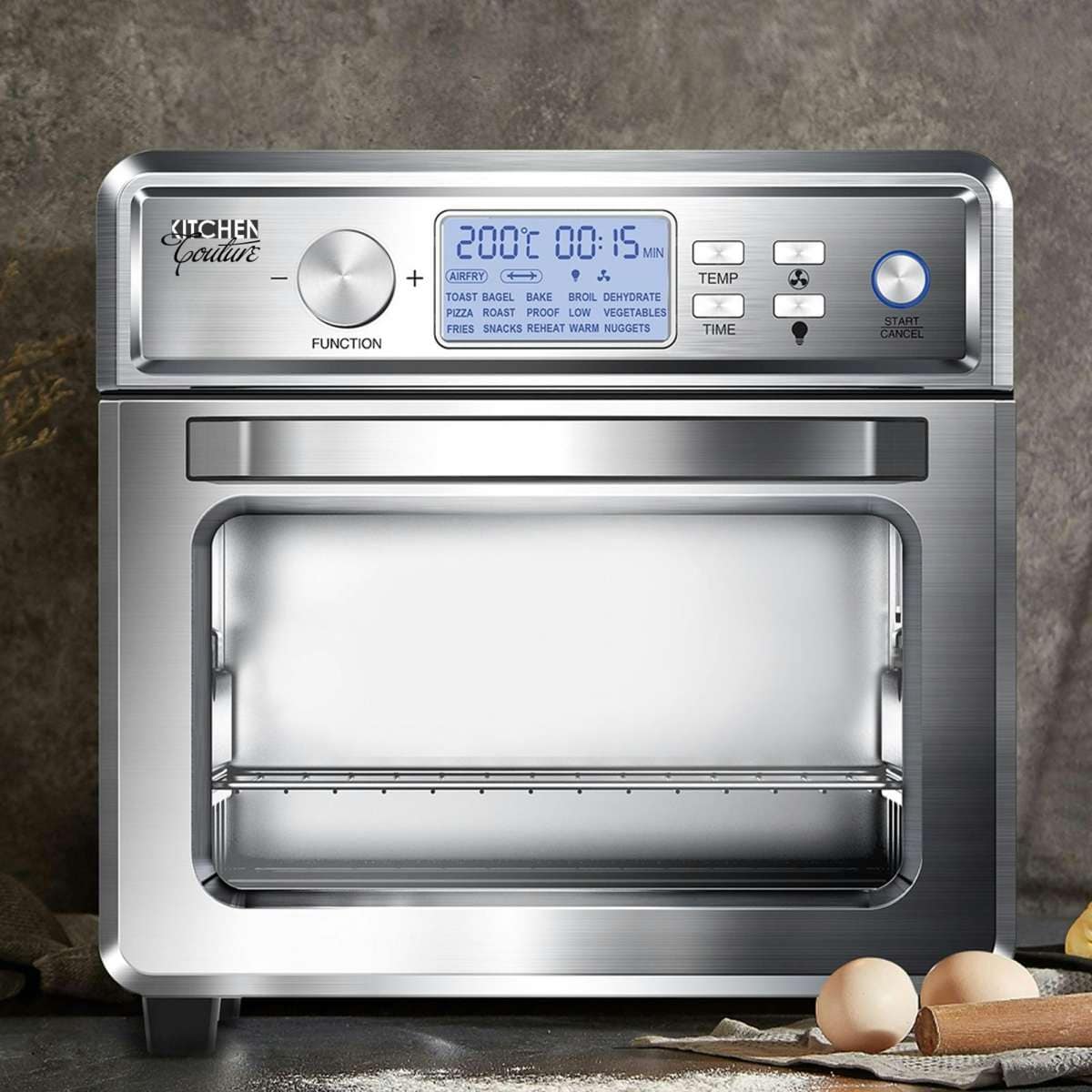 Kitchen Couture Air Fryer LCD Display 24 Litre Stainless Steel