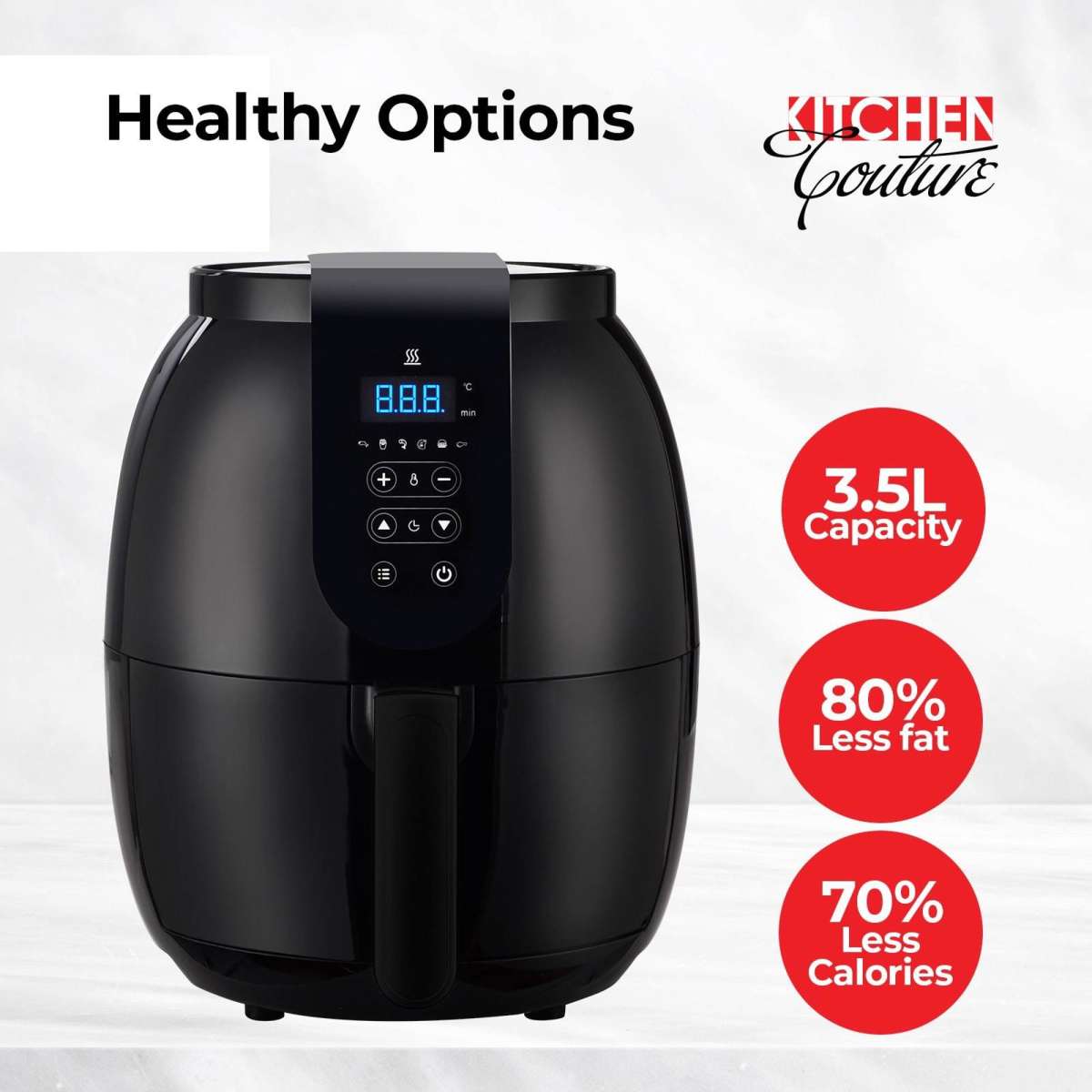 Kitchen Couture Digital Display Air Fryer3.5 Litre Black Woolworths