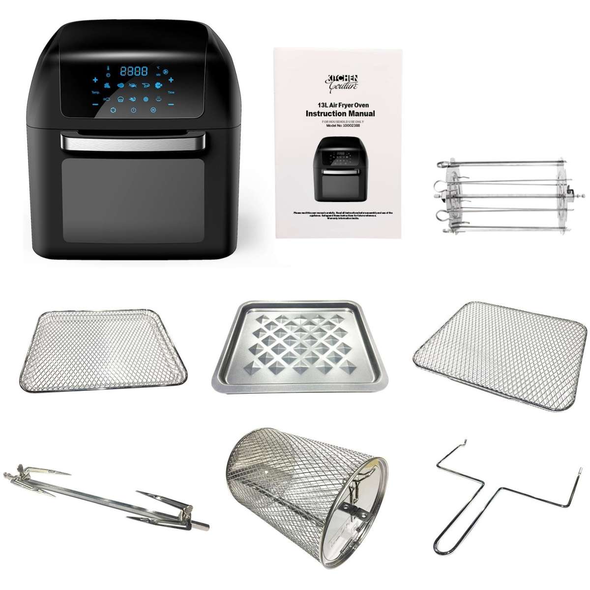 Kitchen Couture Healthy Options 13 Litre Air Fryer 10 Presets LCD