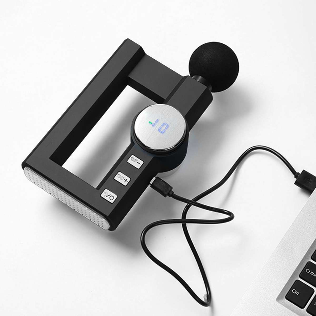 Fit Smart Hot Compress Mini Vibration Therapy Massage Device Black