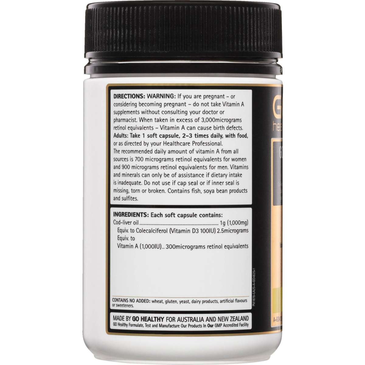 Go Healthy Cod Liver Oil 1000Mg 100 Capsules Woolworths