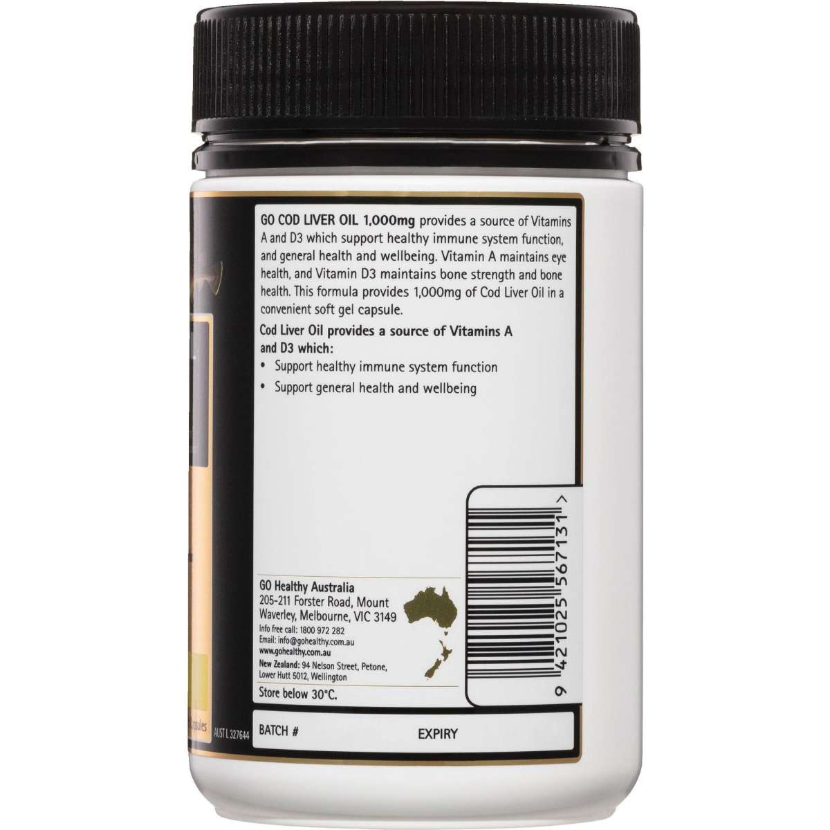 Go Healthy Cod Liver Oil 1000Mg 100 Capsules Woolworths