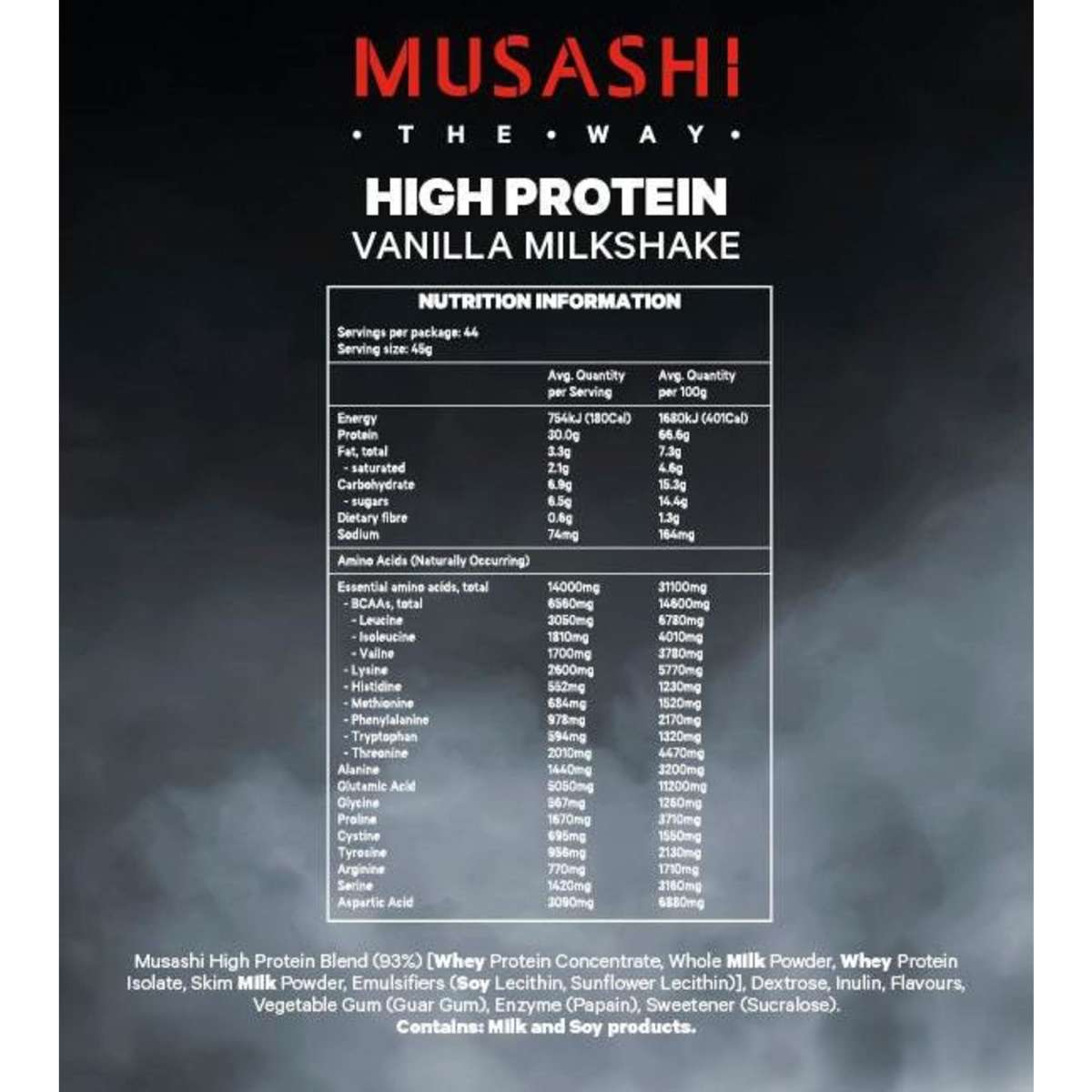 Musashi High Protein Vanilla Milkshake 2kg Woolworths