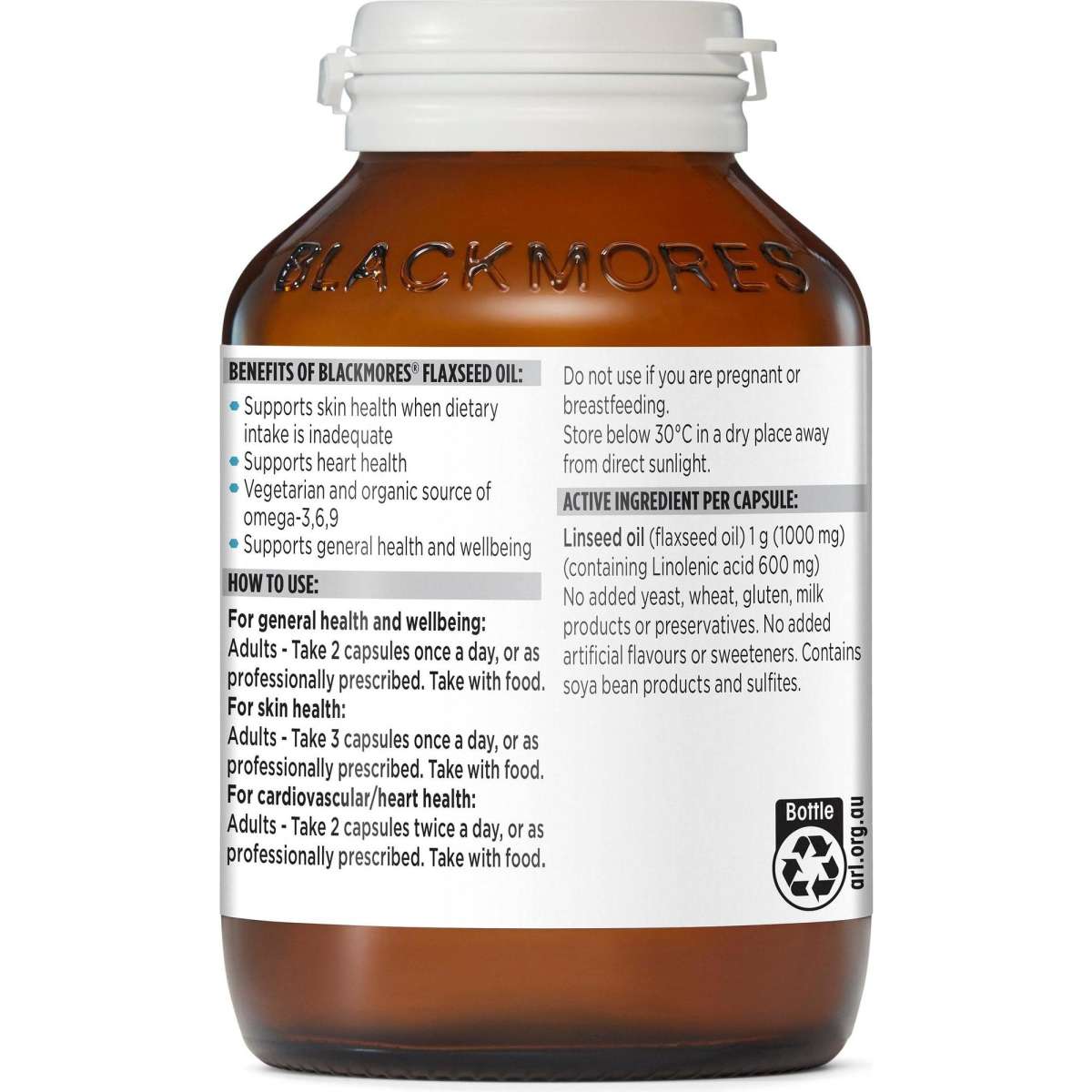 Blackmores Flaxseed Oil 100 Capsules Woolworths