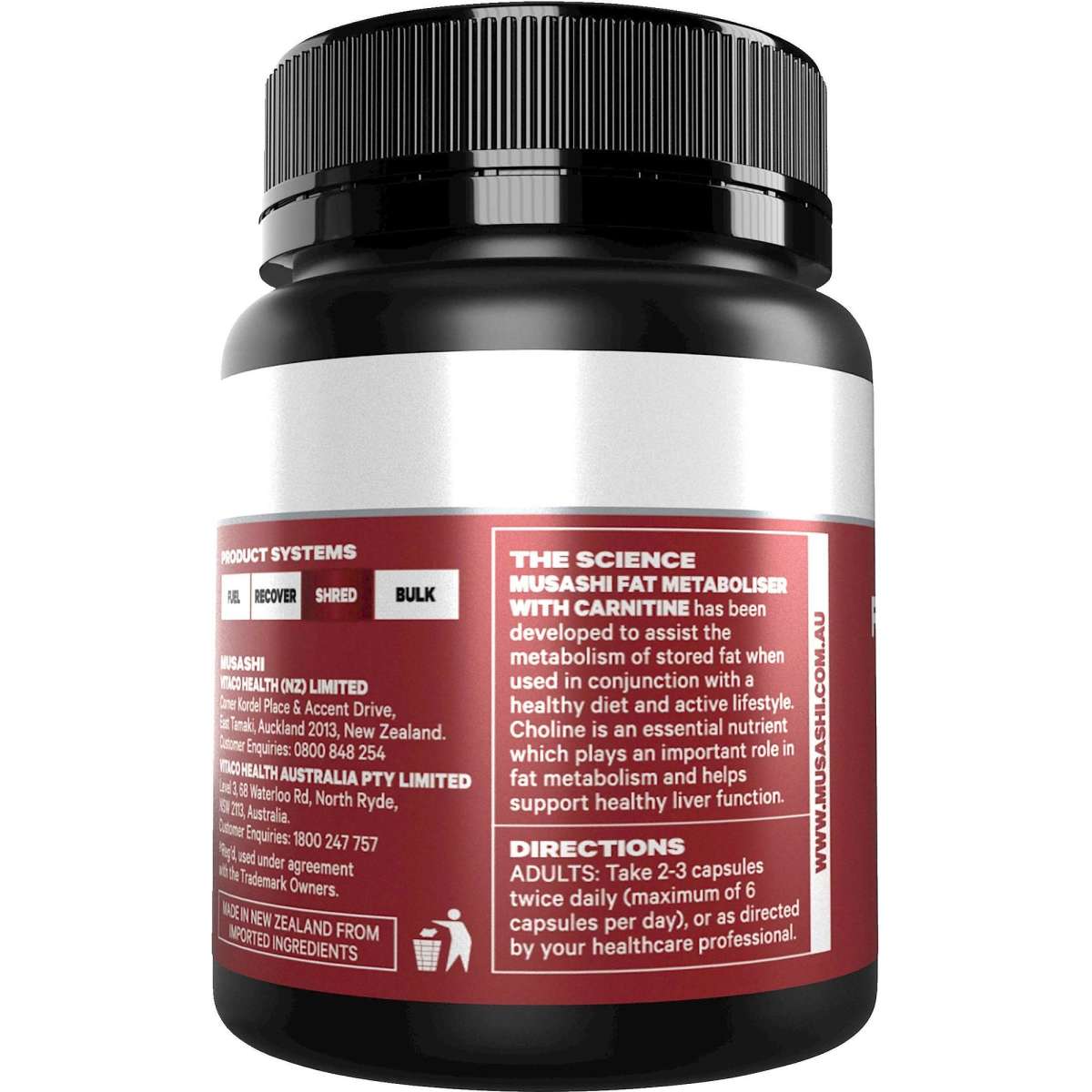 Musashi Fat Metaboliser With Carnitine 60 Capsules Woolworths