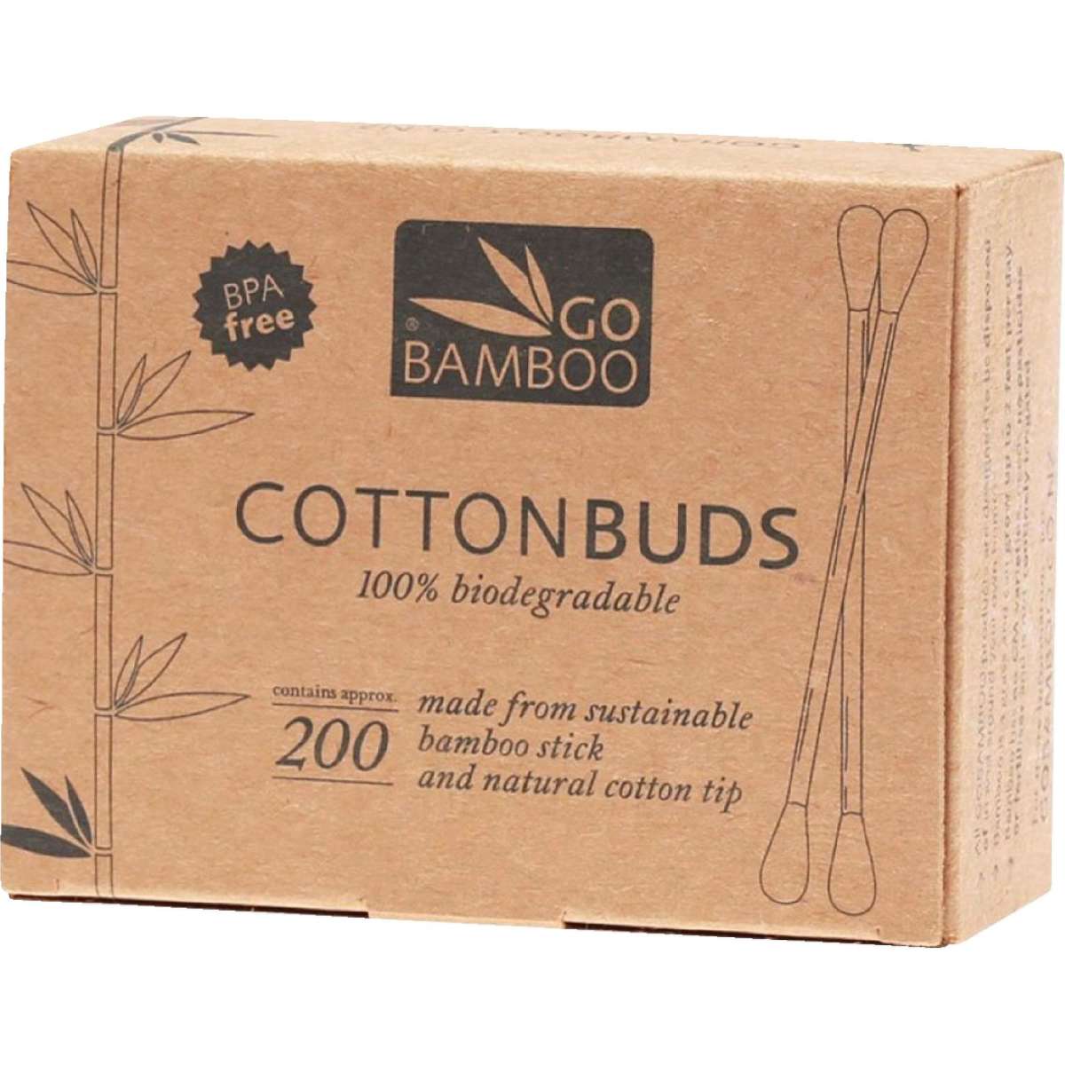 Go Bamboo Cotton Buds 100 Biodegradable 200 Pack Woolworths