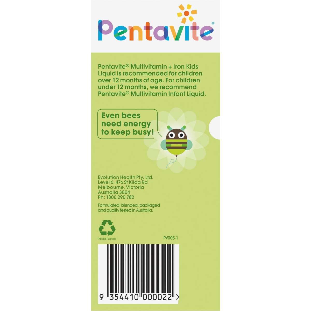 Pentavite Multivitamin+Iron Kid Liquid 200ml Woolworths