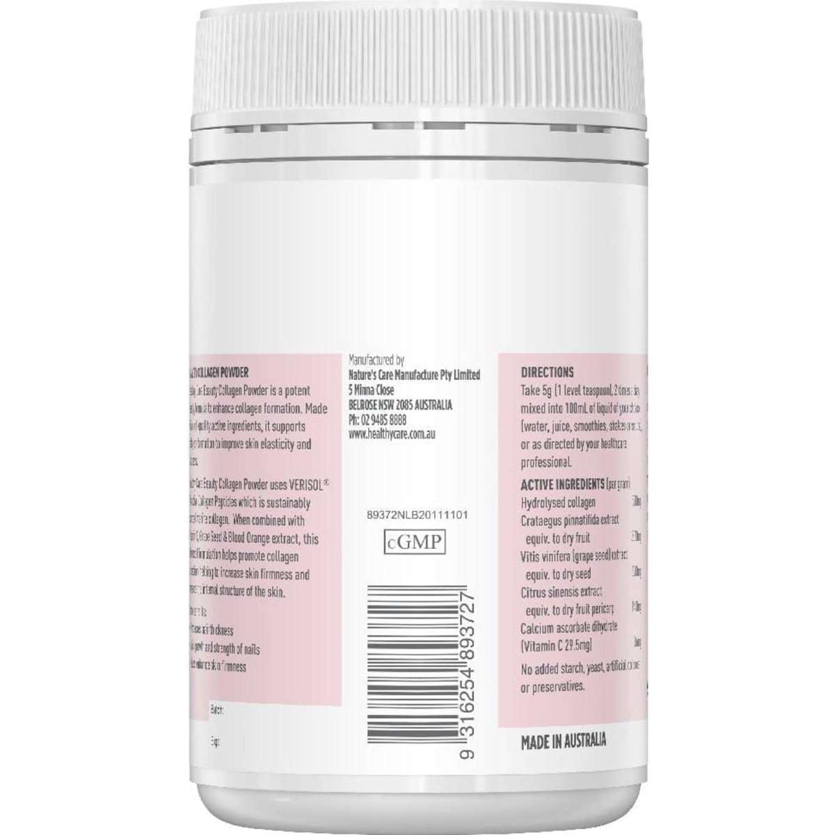 Healthy Care Bioactive Collagen Powder 120g Woolworths