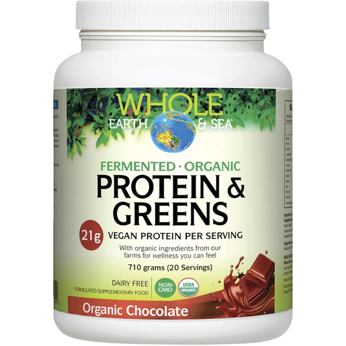 Whole Earth And Sea Organic Protein And Greens Choc | Woolworths