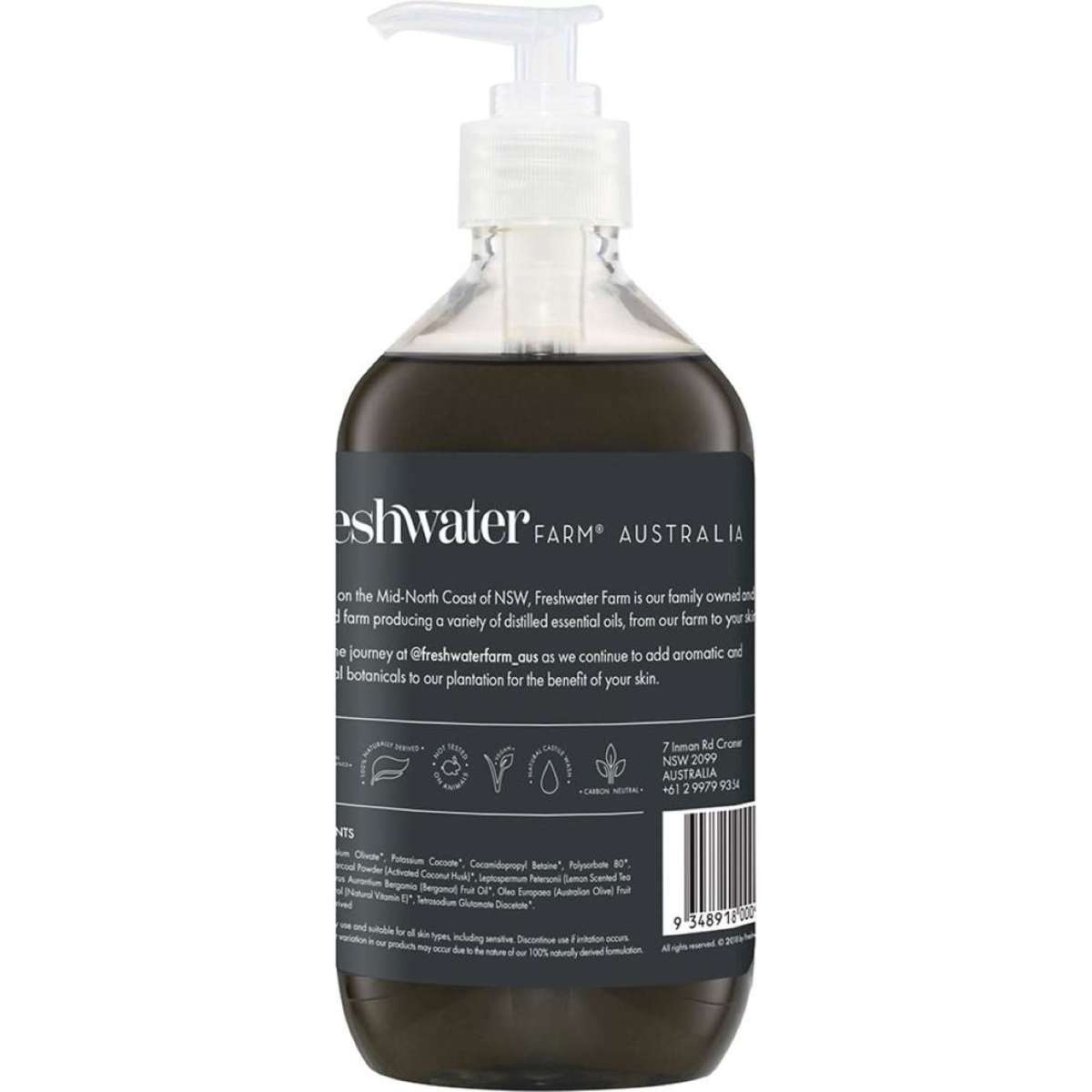 Freshwater Farm Activated Charcoal Hand Wash 500ml Woolworths