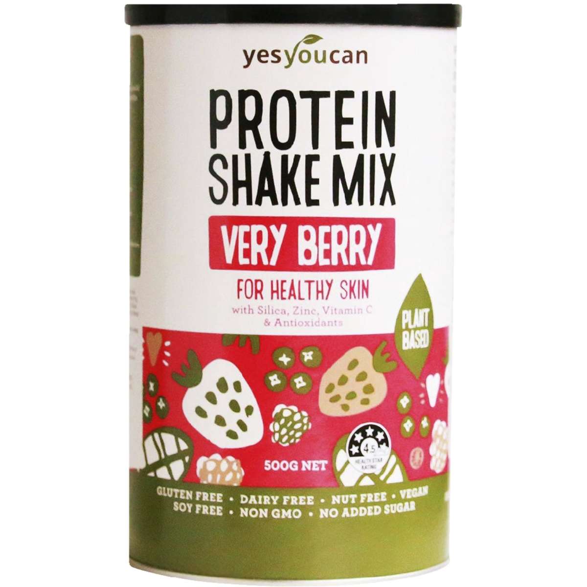 Yesyoucan Very Berry Plant Protein Shake Mix 500g Woolworths