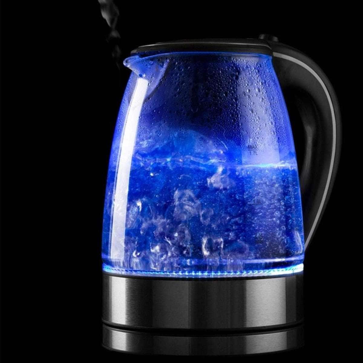 Pursonic 1.7 Litre Blue LED Light Glass Kettle Woolworths