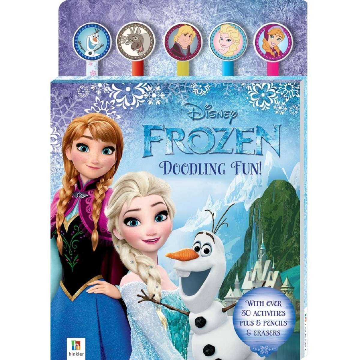 Disney Frozen 5Pencil And Eraser Set Woolworths