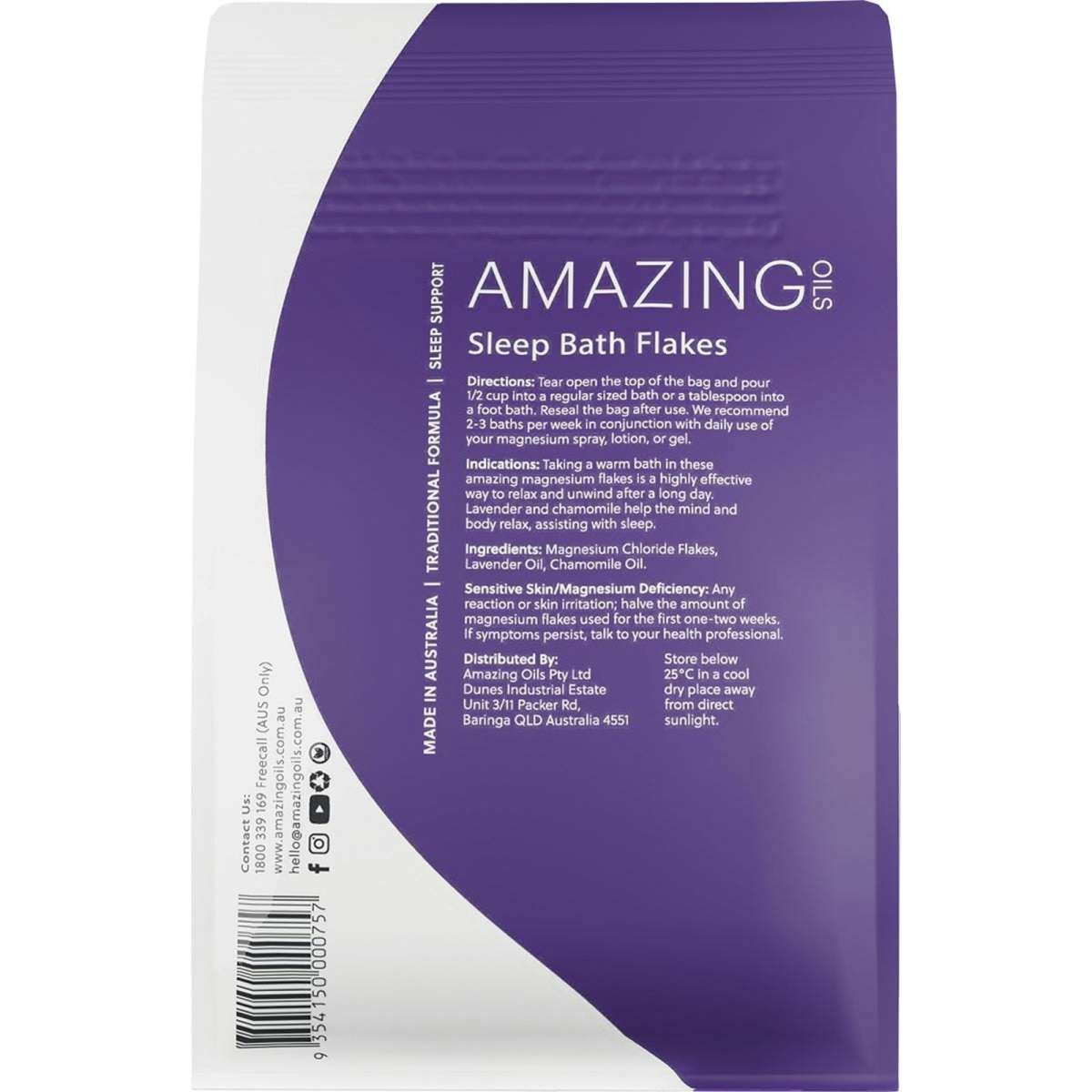 Amazing Oils Magnesium Sleep Bath Flakes 800g Woolworths