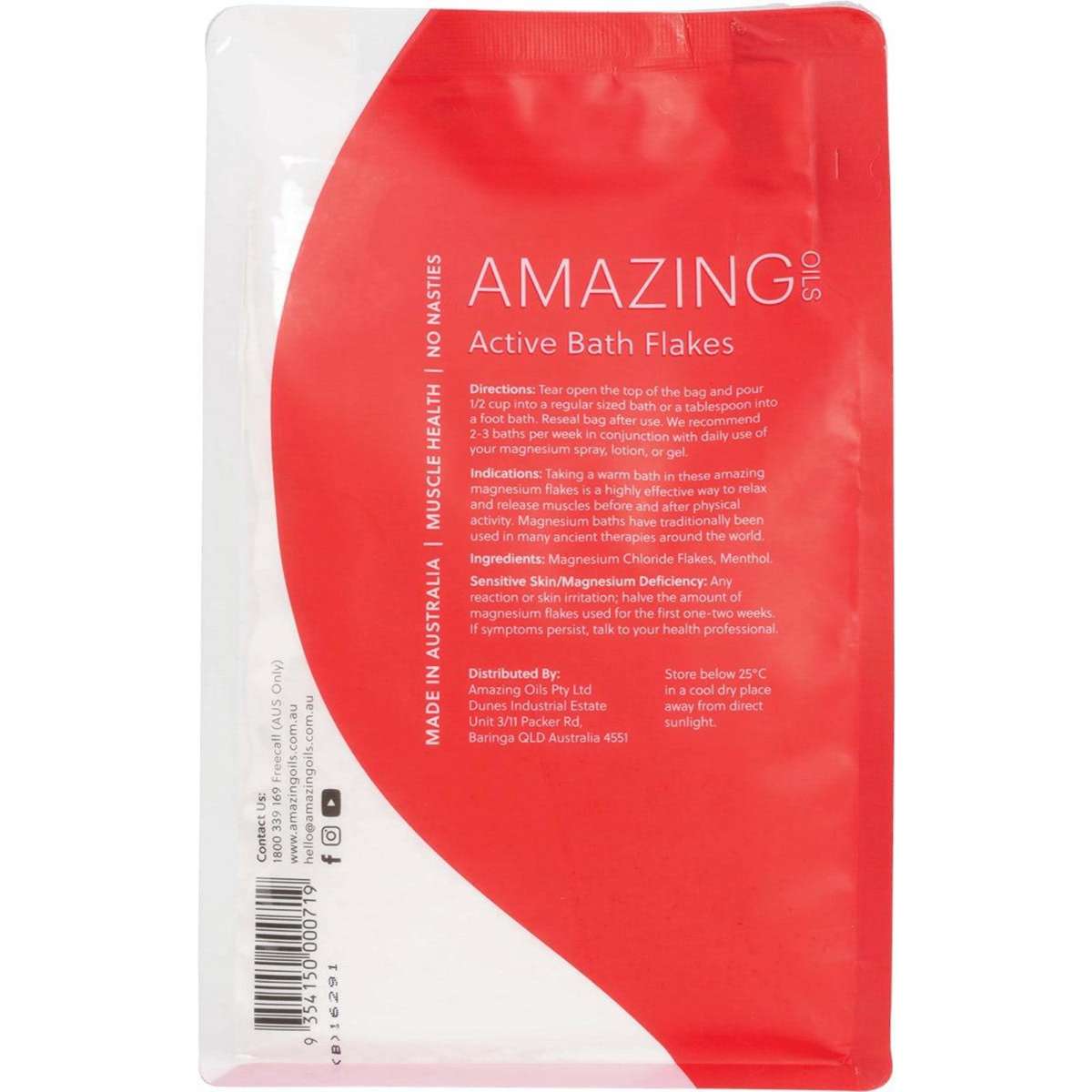 Amazing Oils Magnesium Active Bath Flakes 800g Woolworths
