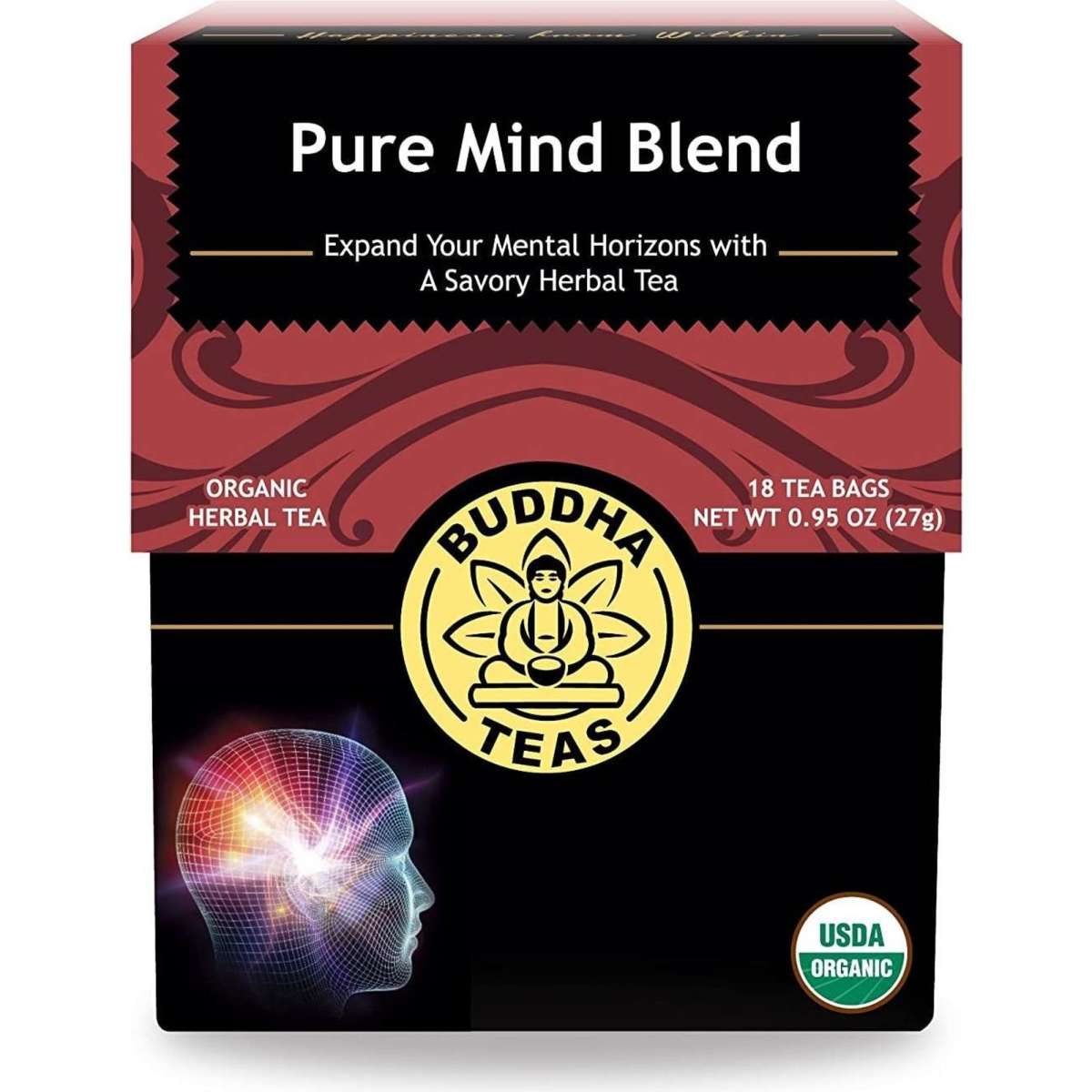 Buddha Teas Organic Herbal Tea Bags Pure Mind Blend 18 Pack | Woolworths