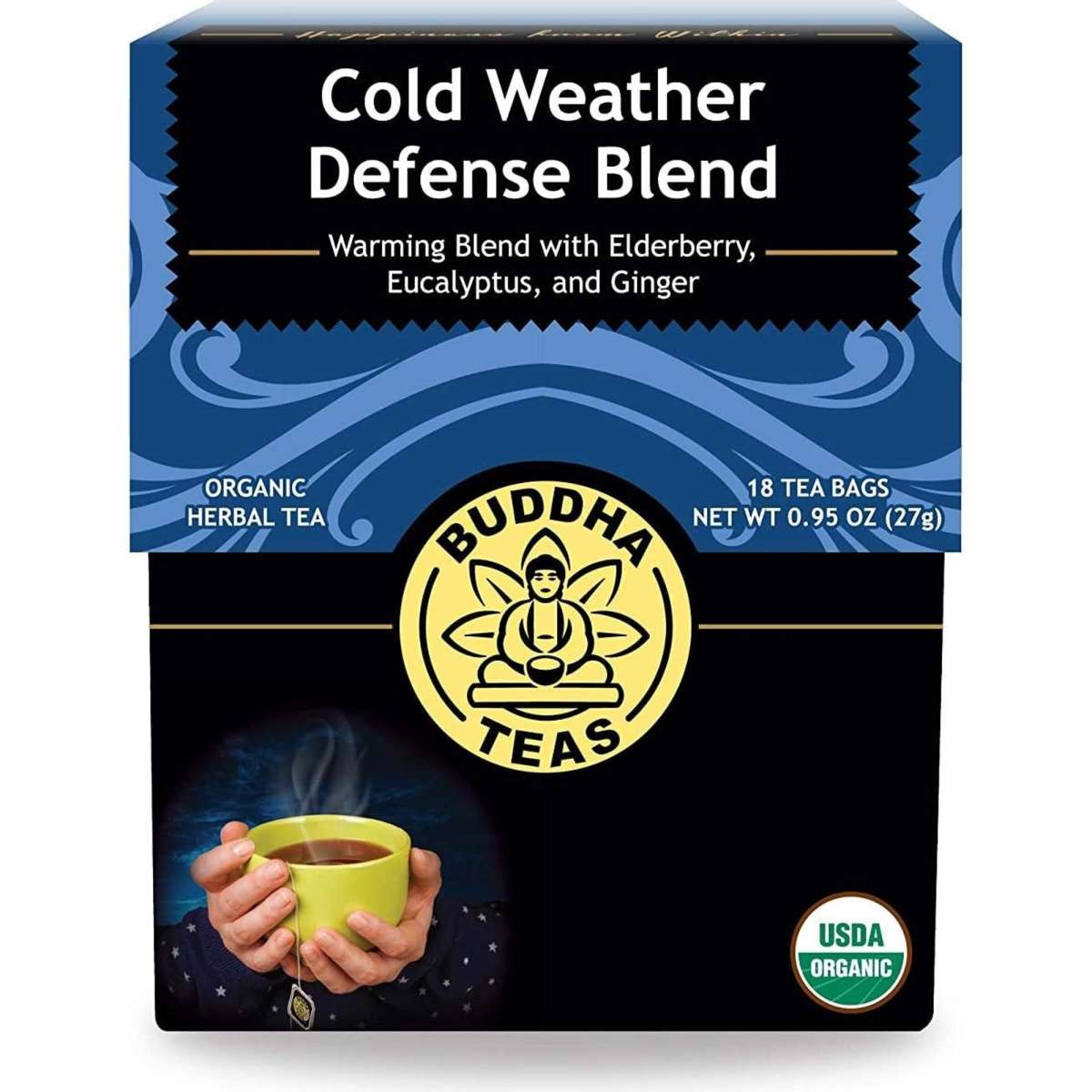 Buddha Teas Organic Herbal Tea Bags Cold Weather Defense Blend 18 Pack ...