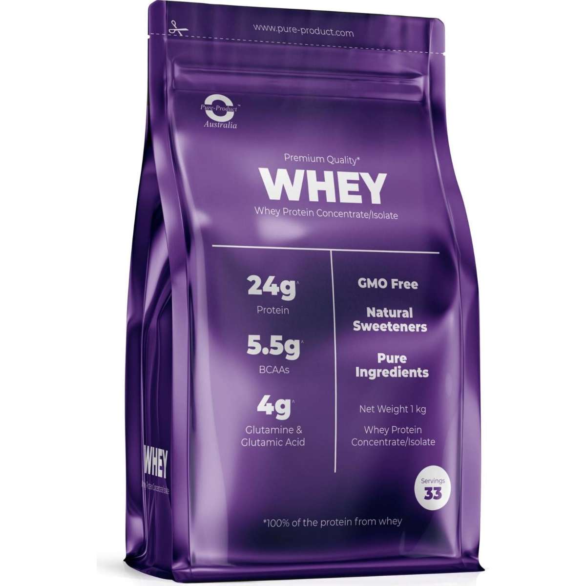 Pure Product Australia Whey Protein Isolate Concentrate Chocolate 1000g Woolworths