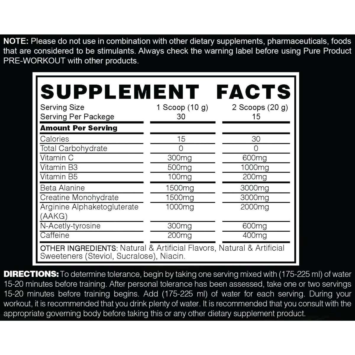 Pure Product Australia Pre Workout Lemon 300g Woolworths