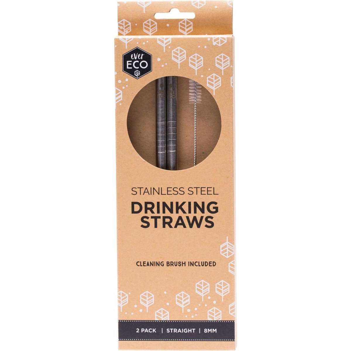 Ever Eco Stainless Steel Straws Straight 1 Pack | Woolworths