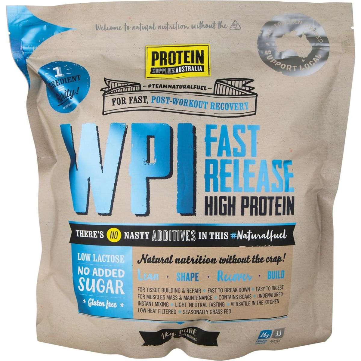 Protein Supplies Aust Wpi (Whey Protein Isolate) Pure 1kg Woolworths