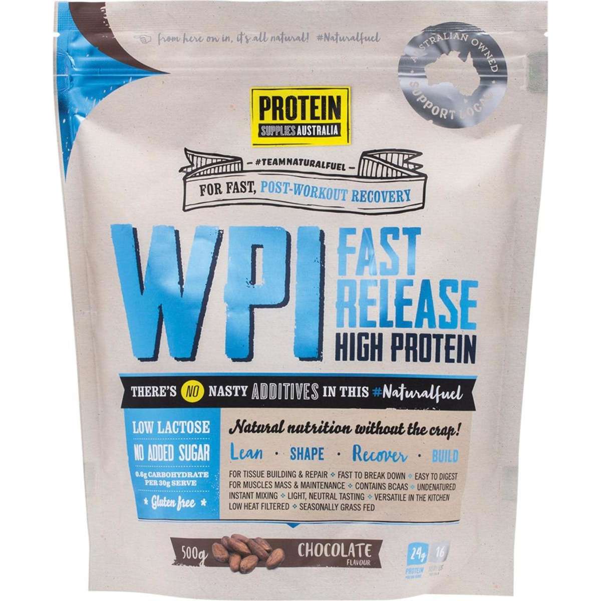 Protein Supplies Aust Wpi (Whey Protein Isolate) Chocolate 500g