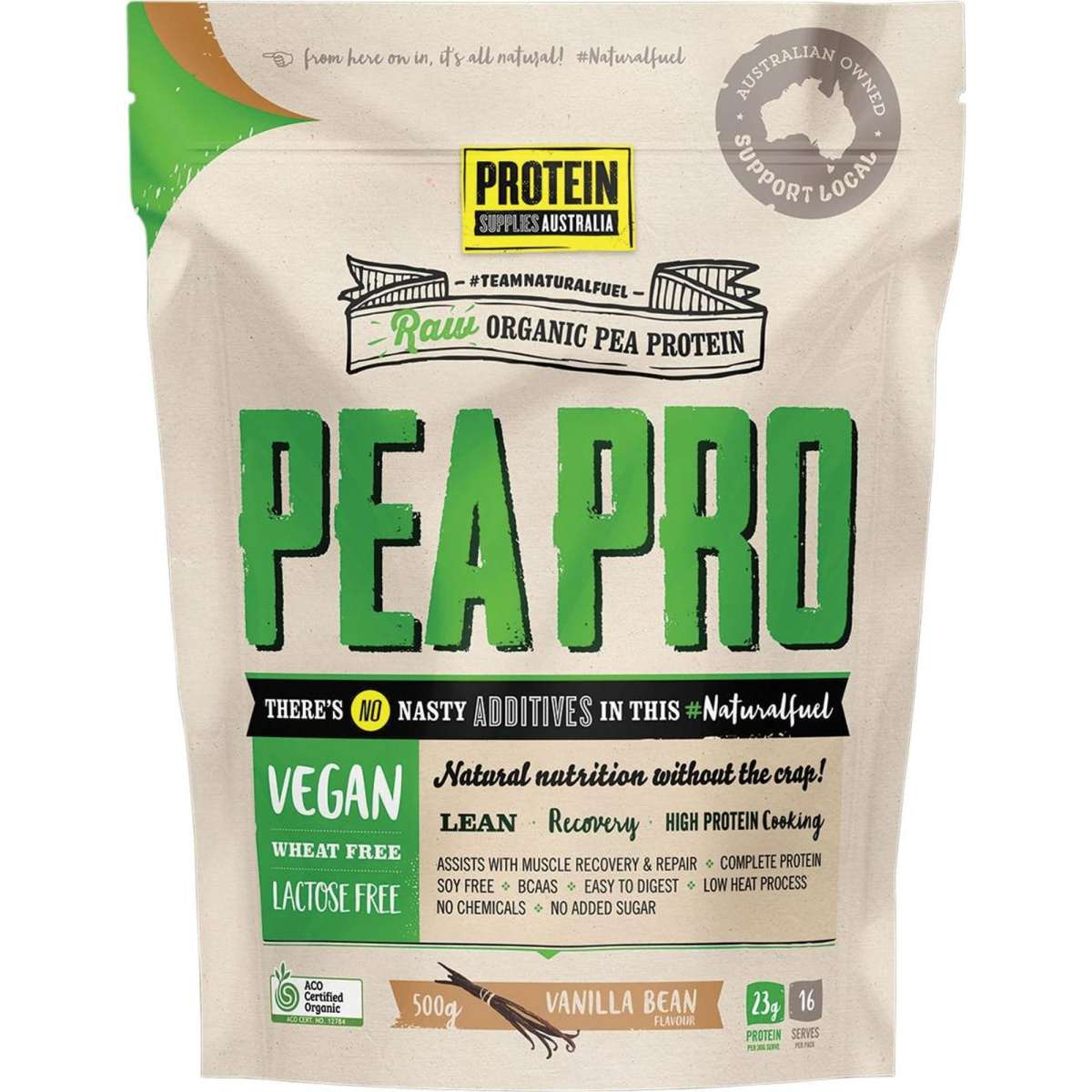 Protein Supplies Aust Peapro (Raw Pea Protein) Vanilla Bean 500g