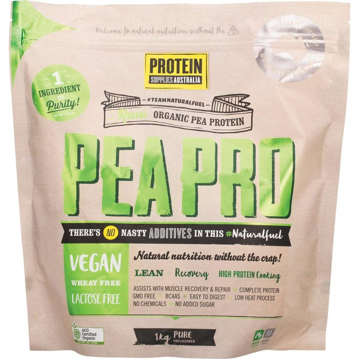 Protein Supplies Aust Peapro (Raw Pea Protein) Pure 1kg Woolworths