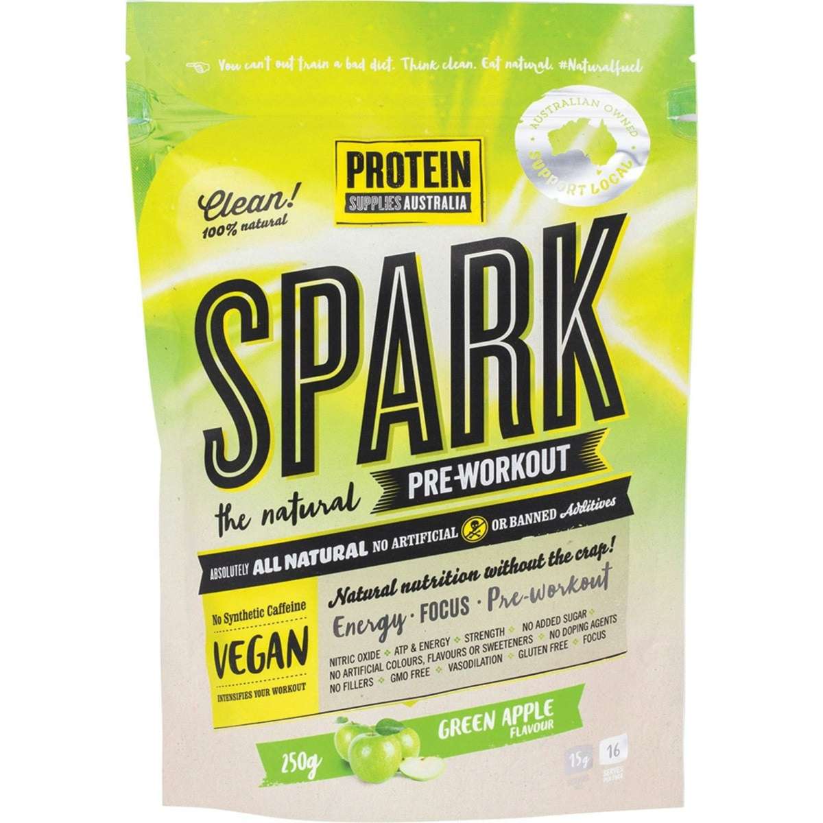 Protein Supplies Aust Spark (PreWorkout) Green Apple 250g Woolworths