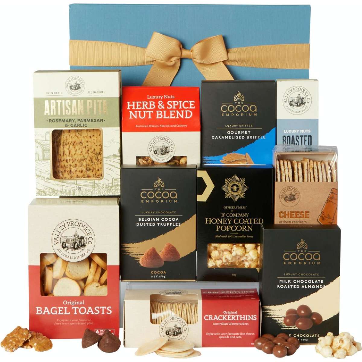Gourmet Snack Chocolate Nuts & Cracker Gift Box Hamper Woolworths