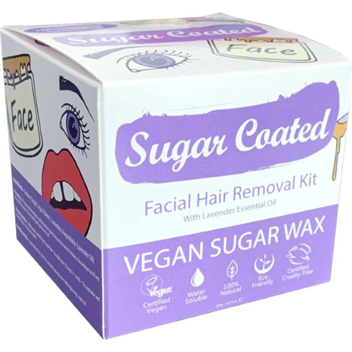 Sugar Coated Wax Facial Hair Removal Kit 200g Woolworths