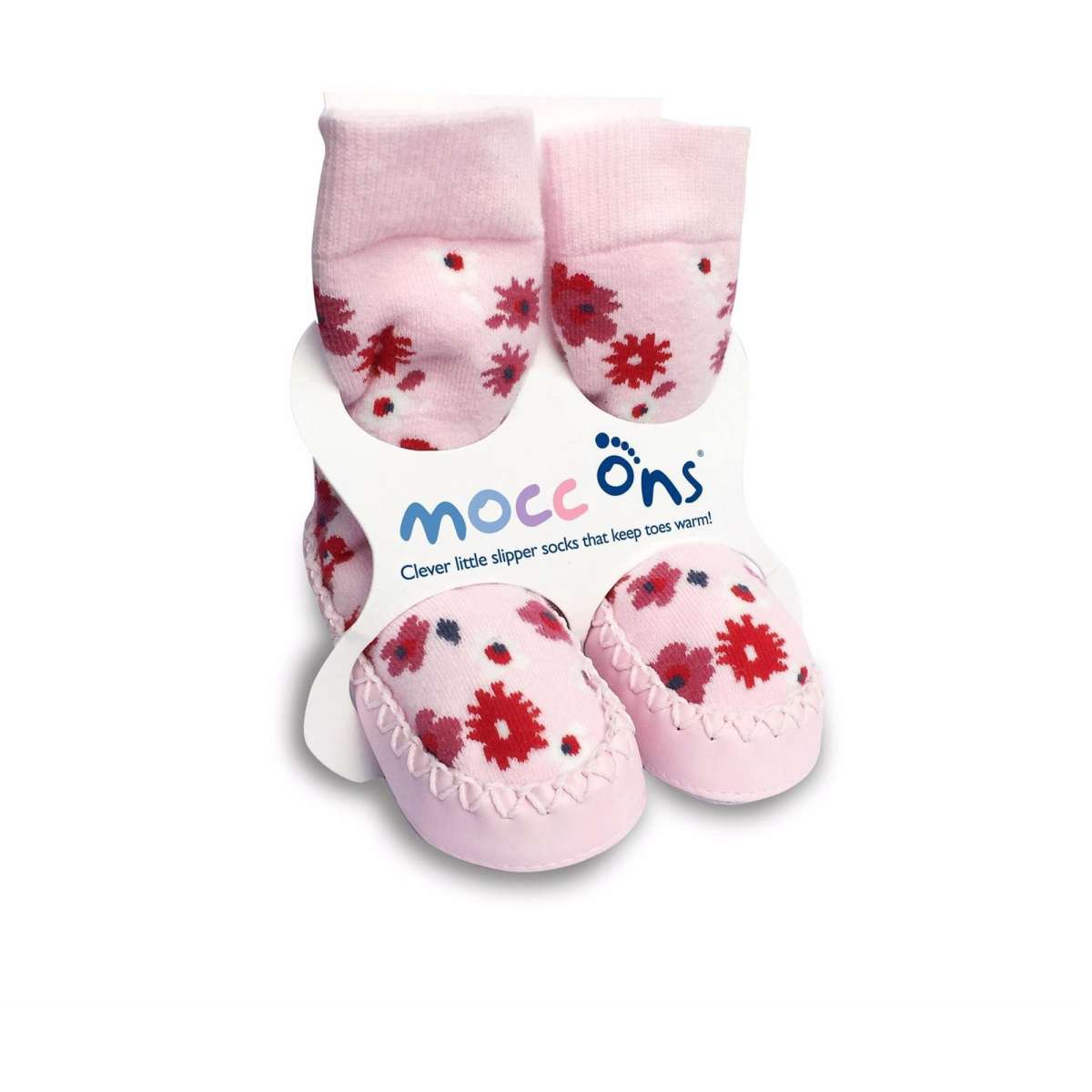 Sock Ons Mocc Ons Socks (Pink Floral) 1218 Months Woolworths