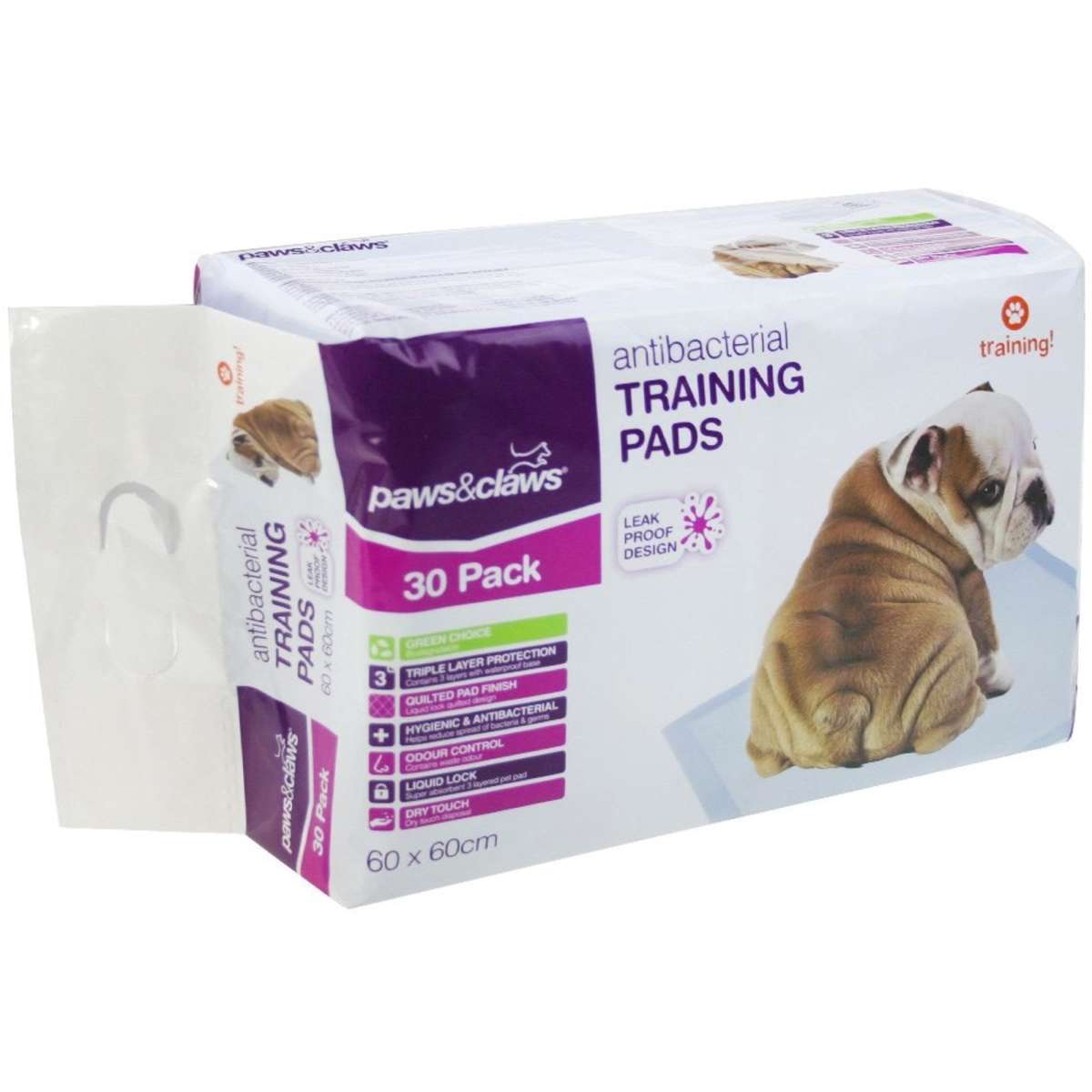 Paws & Claws Antibacterial Training Pads 30PK Woolworths
