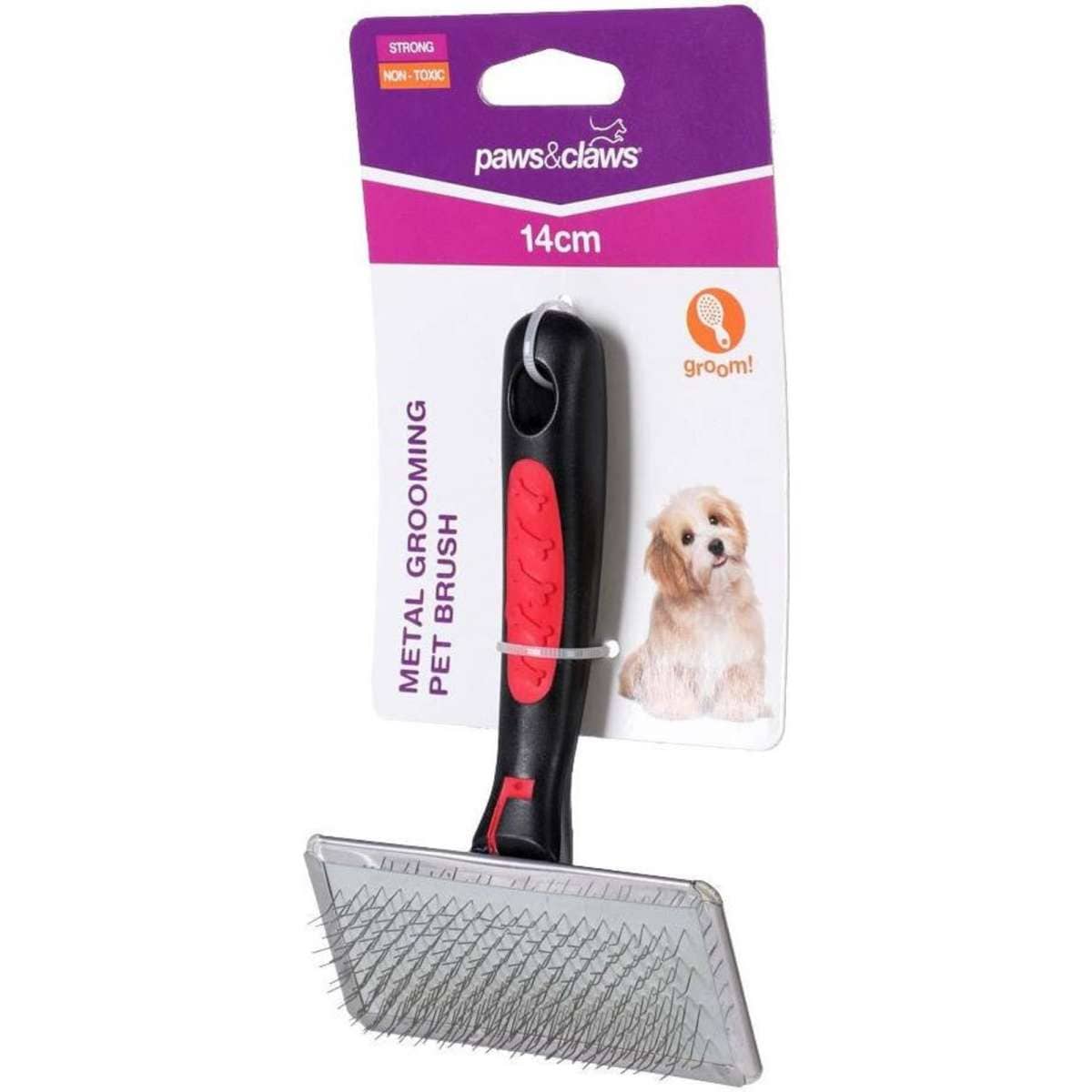 Paws & Claws Metal Grooming Pet Brush 14cm Woolworths