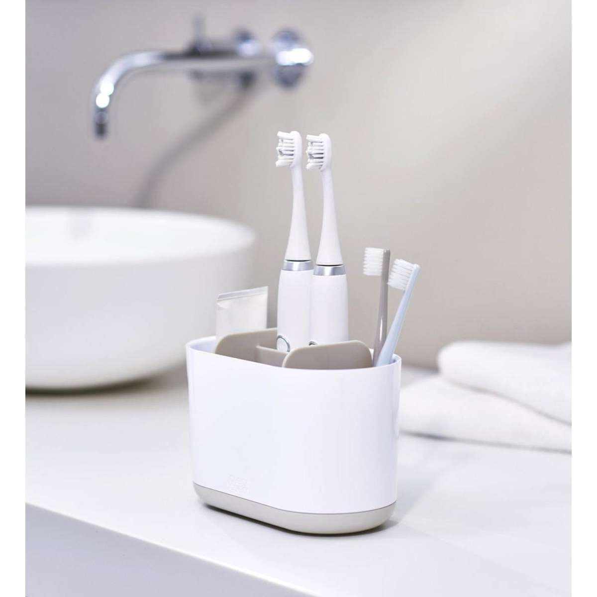 Duo Large Toothbrush Caddy - White | Woolworths