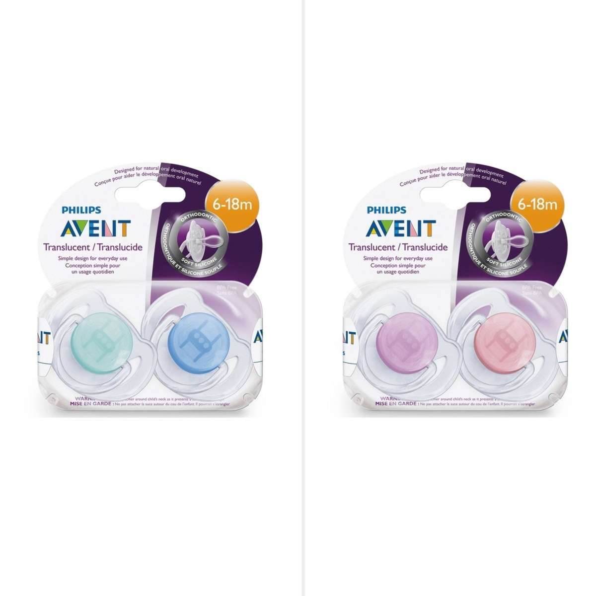 Philips Avent Classic Soother 6-18 months 2-Pack (SCF170/22) - Designs ...