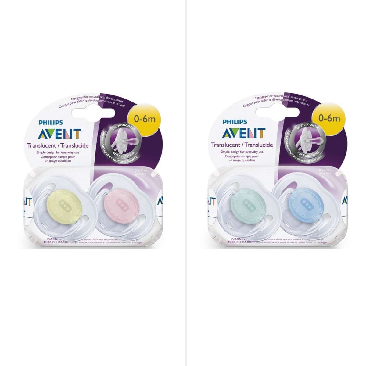 Philips Avent Classic Soother 06 Months 2 Pack (SCF170/18) Designs