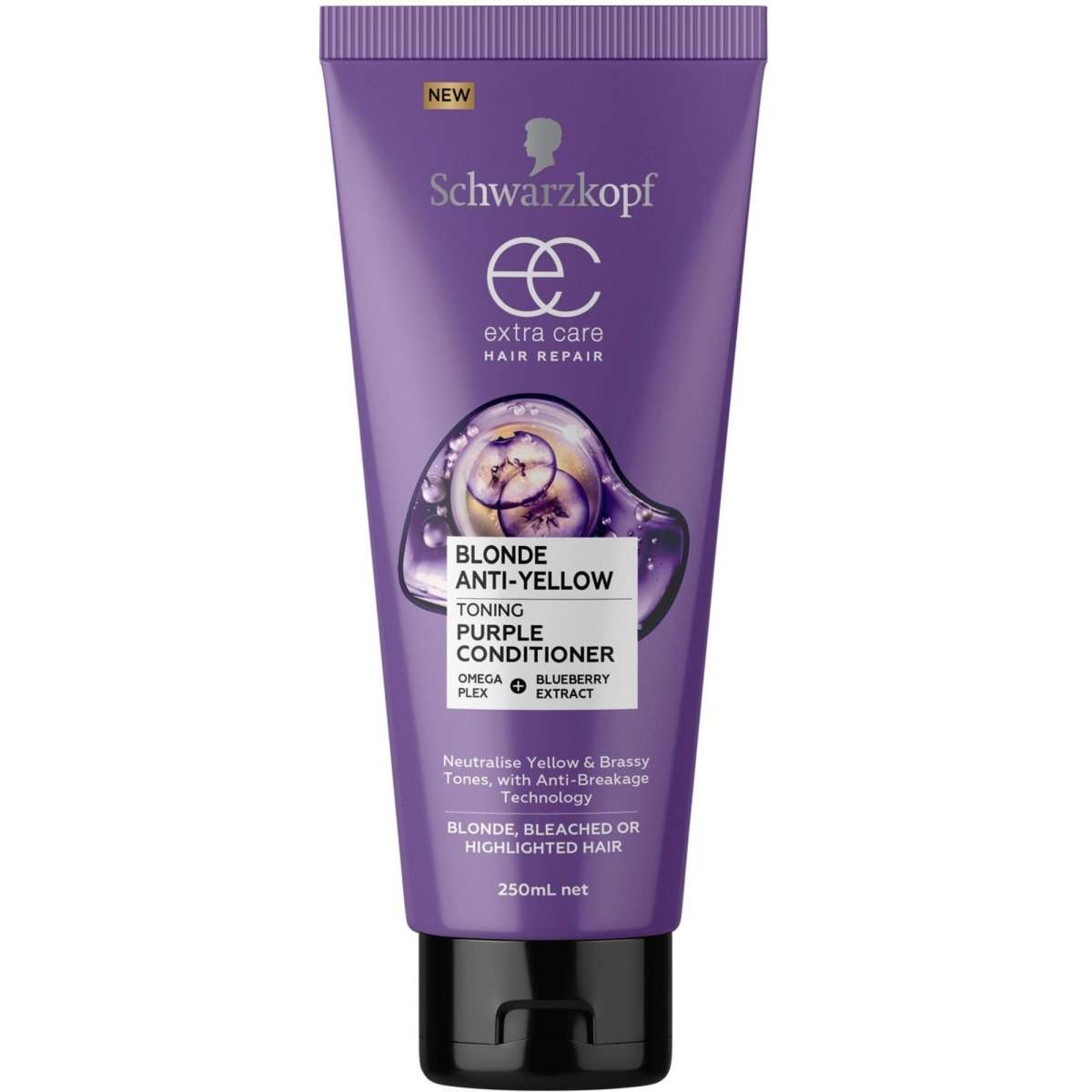 Schwarzkopf Extra Care Blonde Anti-Yellow Toning Purple Conditioner ...