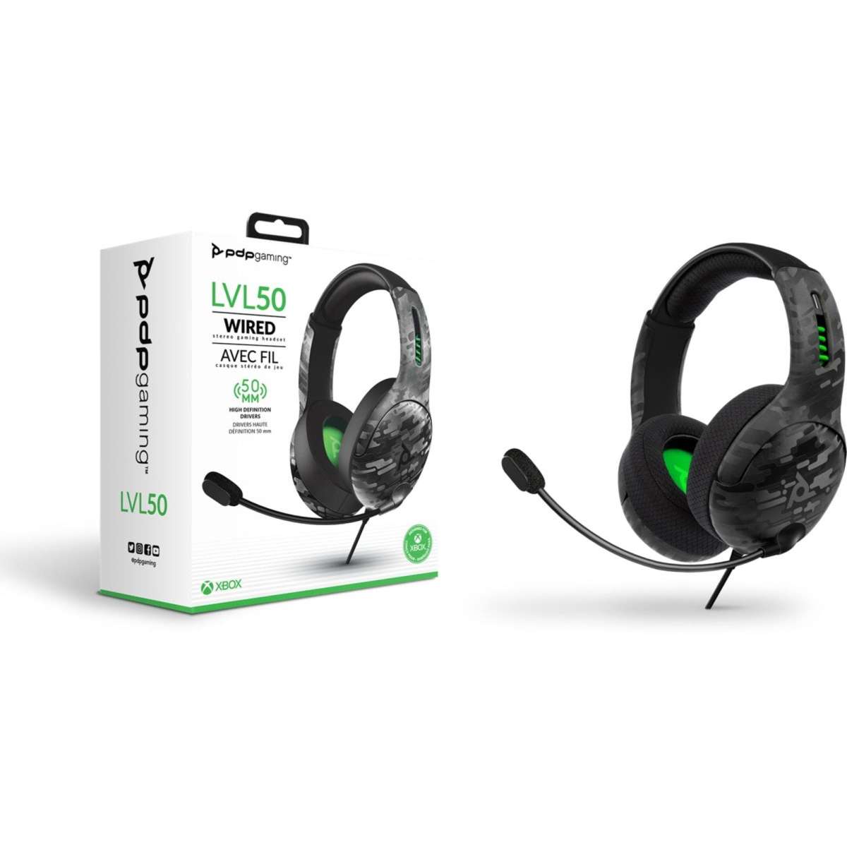 Pdp Lvl50 Wired Stereo Gaming Headset For Xbox Black Camo Woolworths