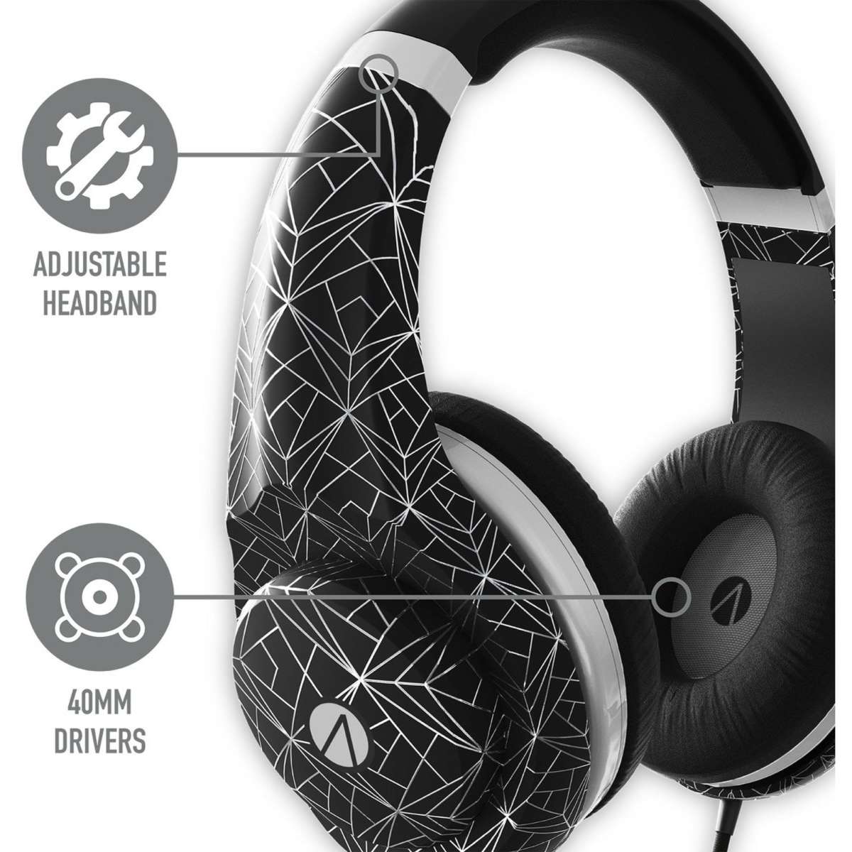 Stealth Gaming Headset Metallic Abstract Silver Woolworths