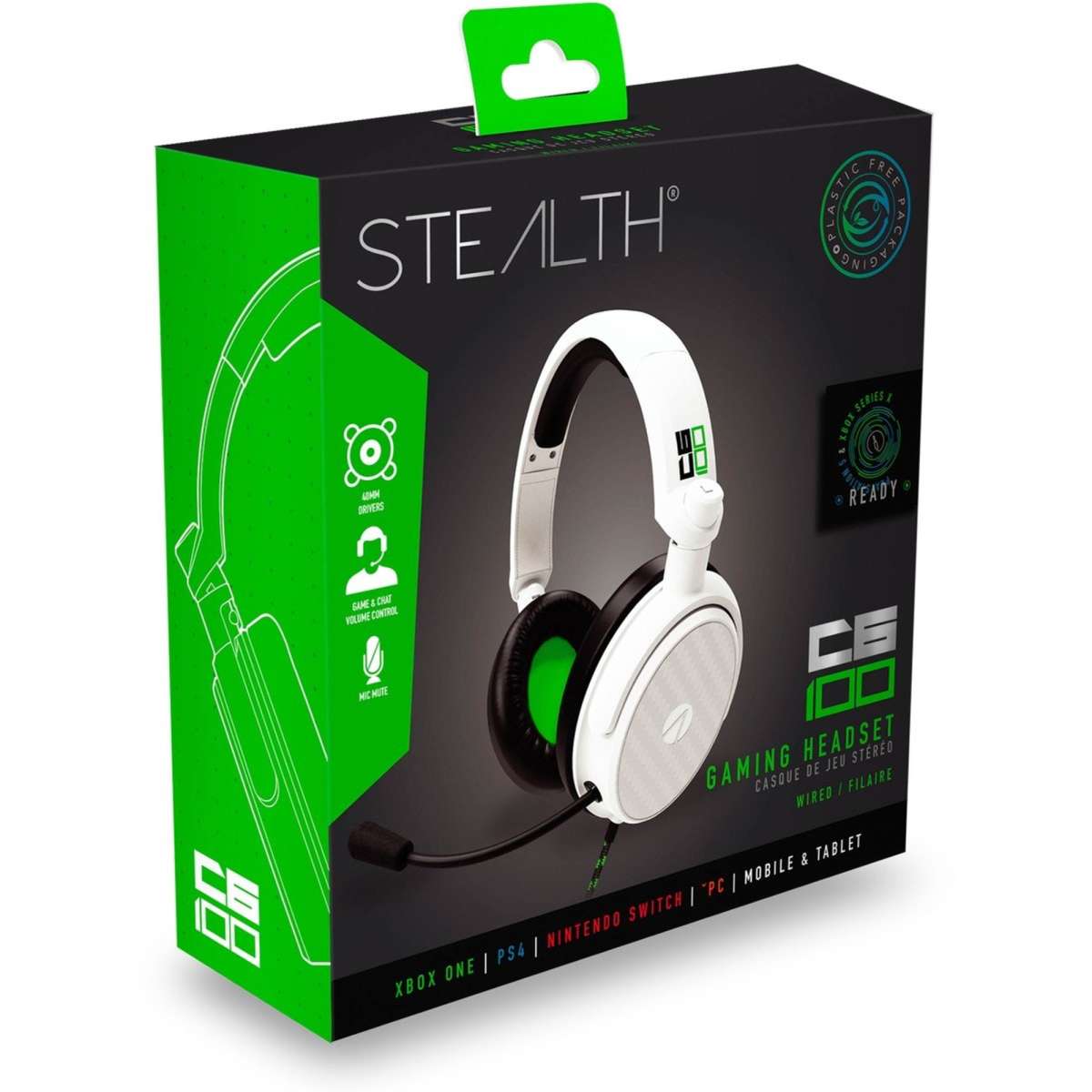 Stealth C6 100 Gaming Headset For Xbox Ps4ps5 Switch Pc Greenwhite Woolworths 9179