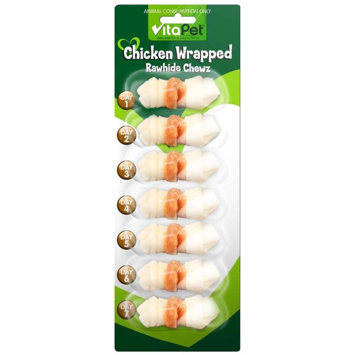 VitaPet Mini Chicken Wrapped Rawhide Chewz 7 Pack Woolworths