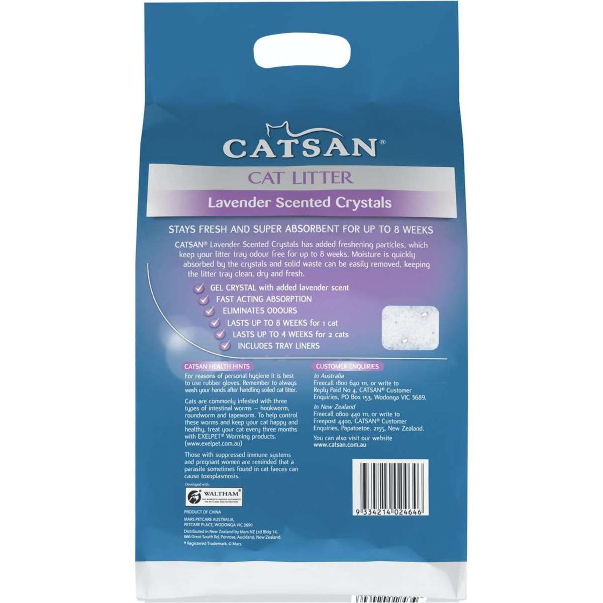 Catsan Lavender Scented Cat Litter Crystals 4kg Woolworths